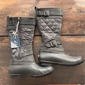 Sperry Black Quilted Women's Boots